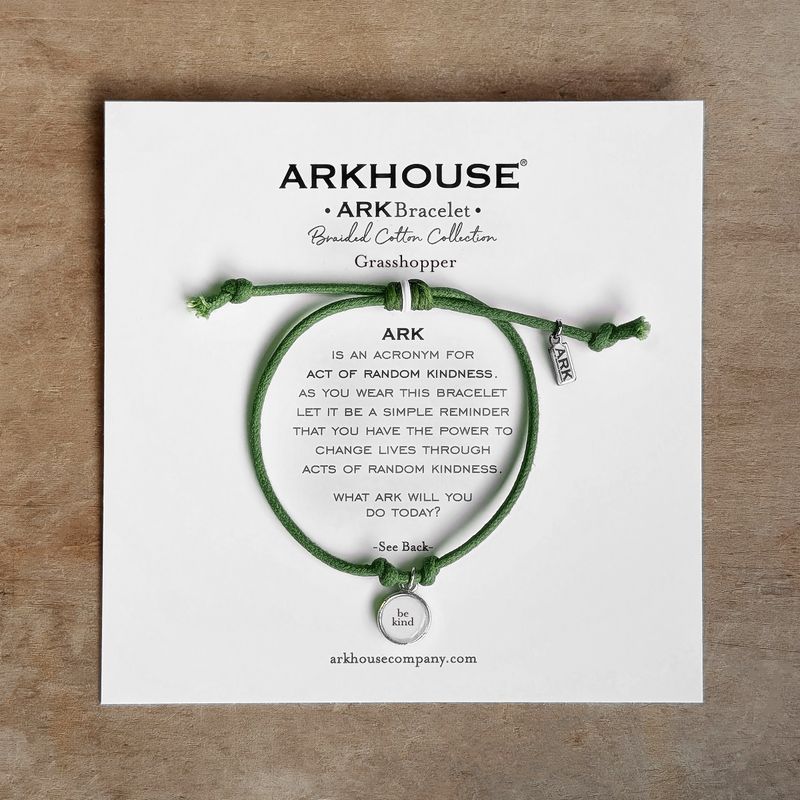Ark Bracelet -Braided Cotton - Grasshopper - Be Kind