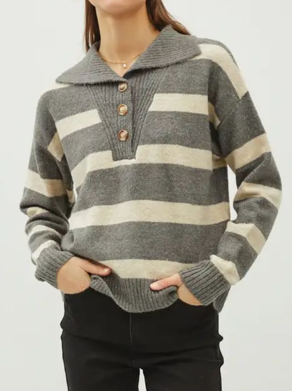 Peter Pan Collar Stripe Sweater