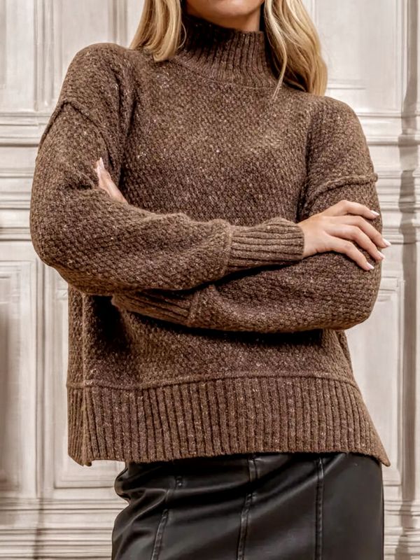 Wool Blend Turtleneck -Mocha