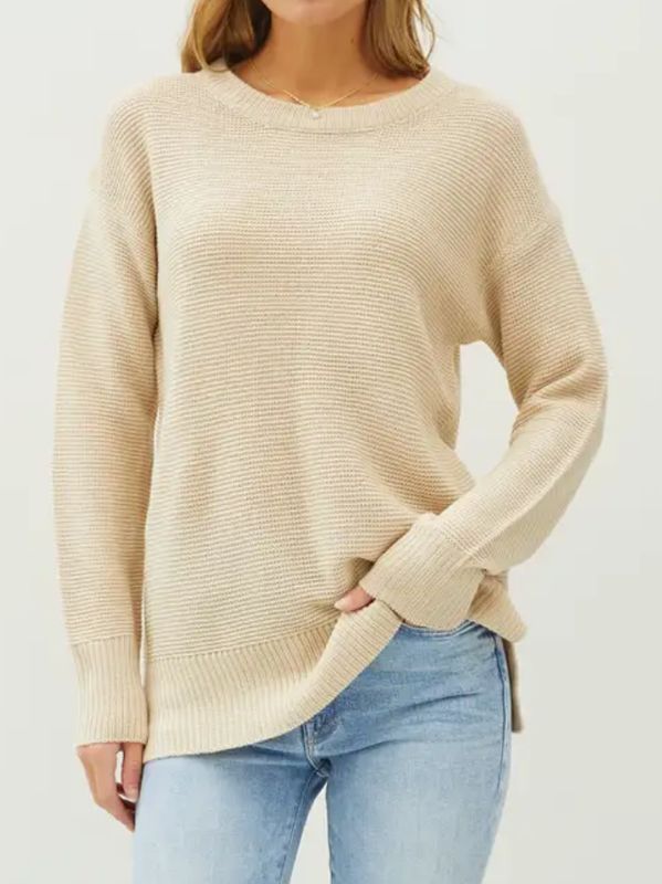 Basic Round Neck Boyfriend Sweater