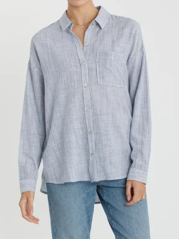 Stripe Button Down - Denim