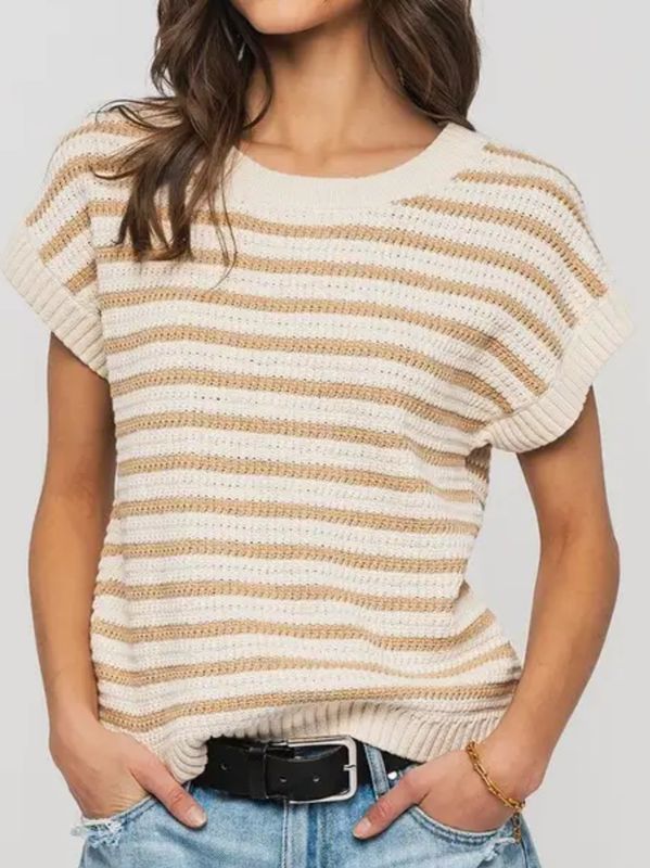 Khaki Stripe Knit Top