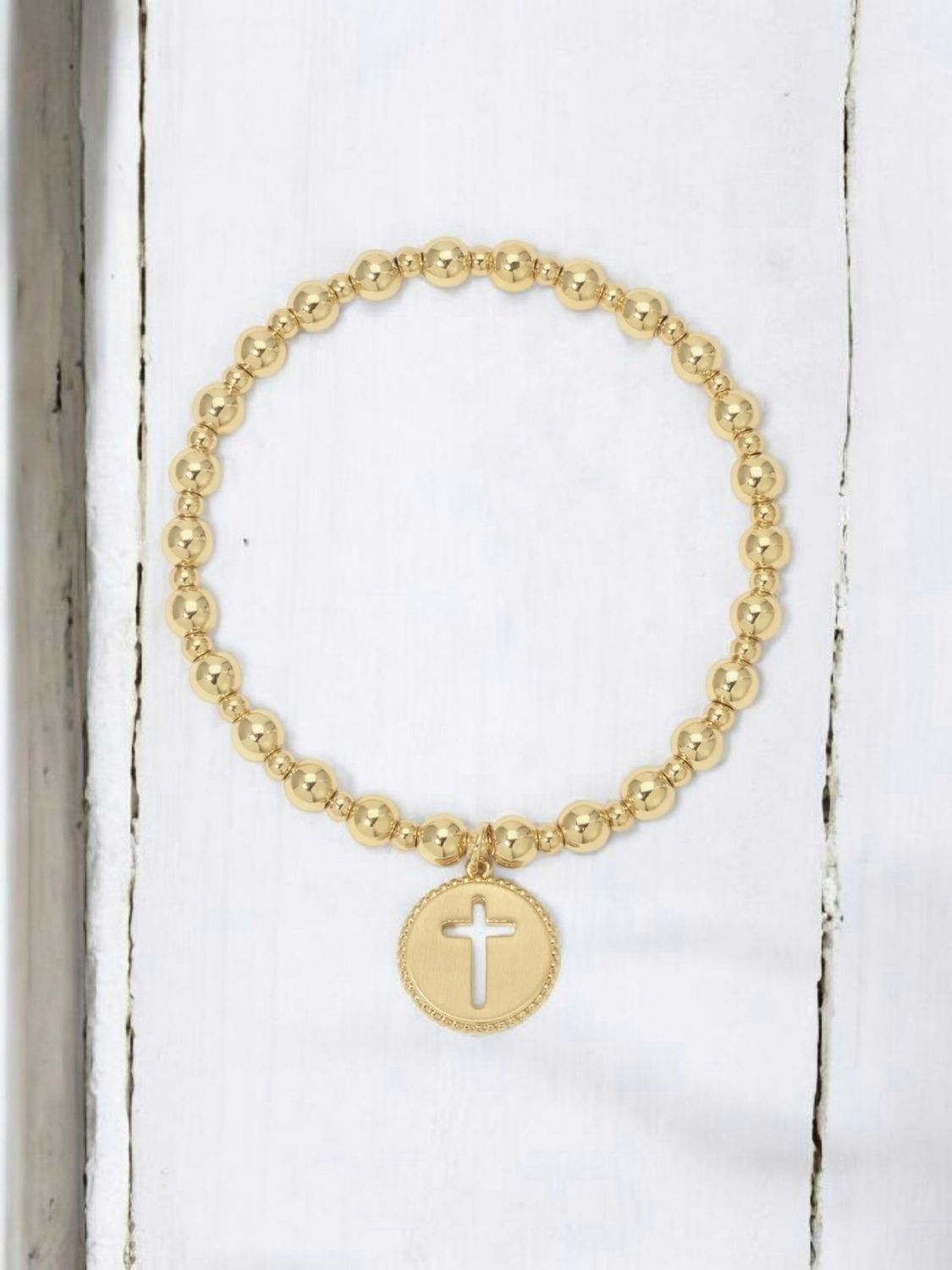 Beaded Stretch Cut out Cross