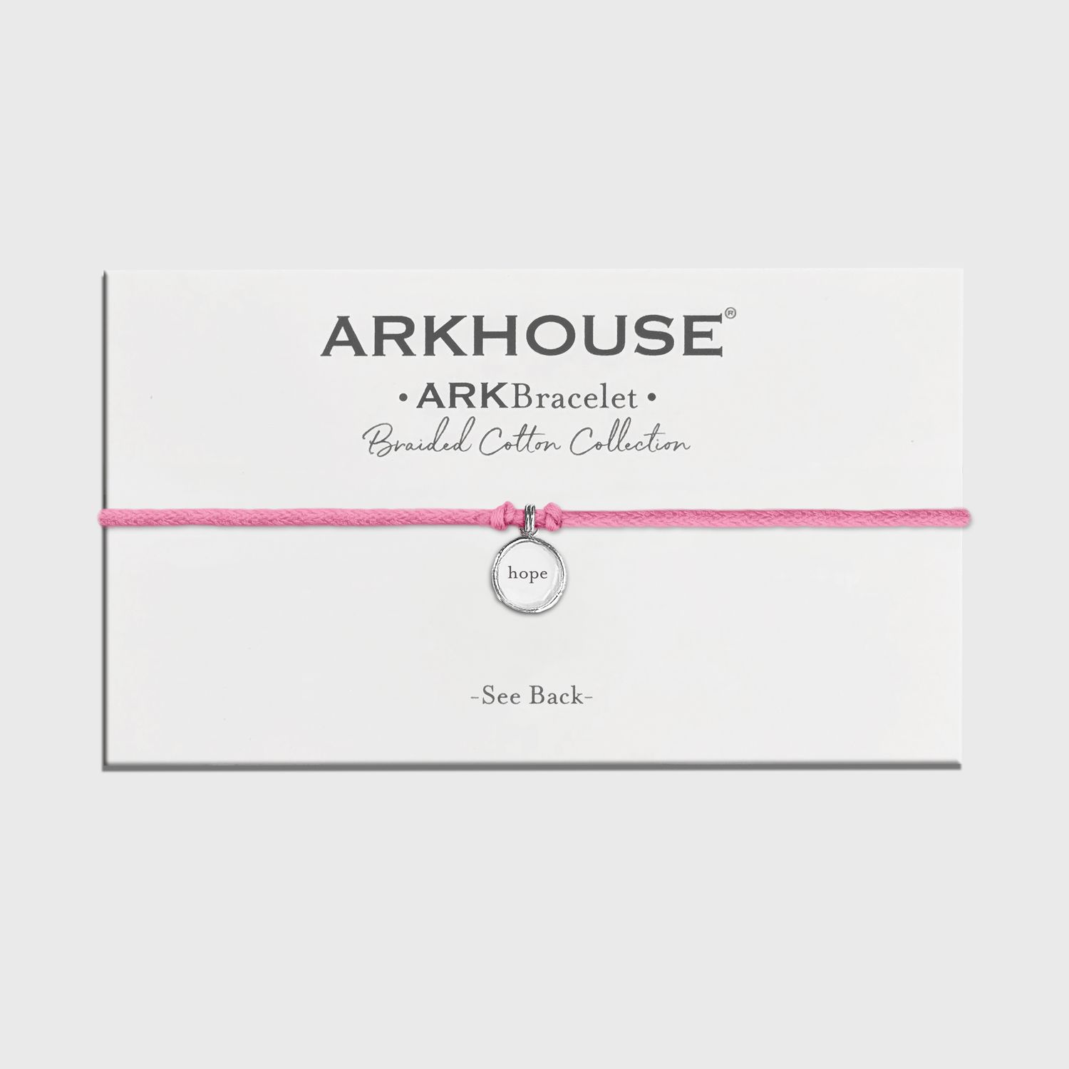 Ark Bracelet - Braided Cotton - Bubble Gum -Hope