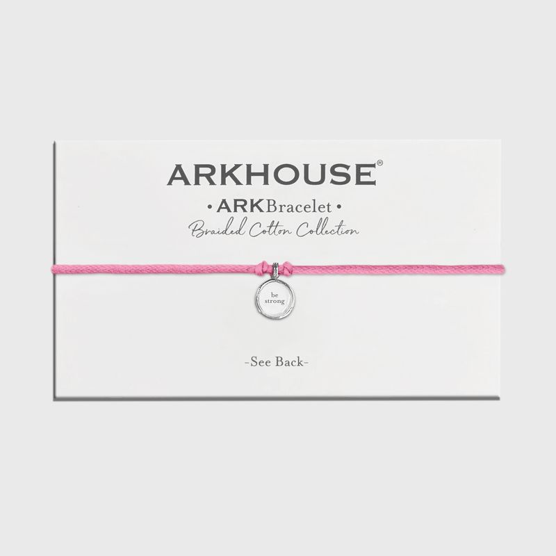 Ark Bracelet - Braided Cotton  - Bubble Gum - Be Strong