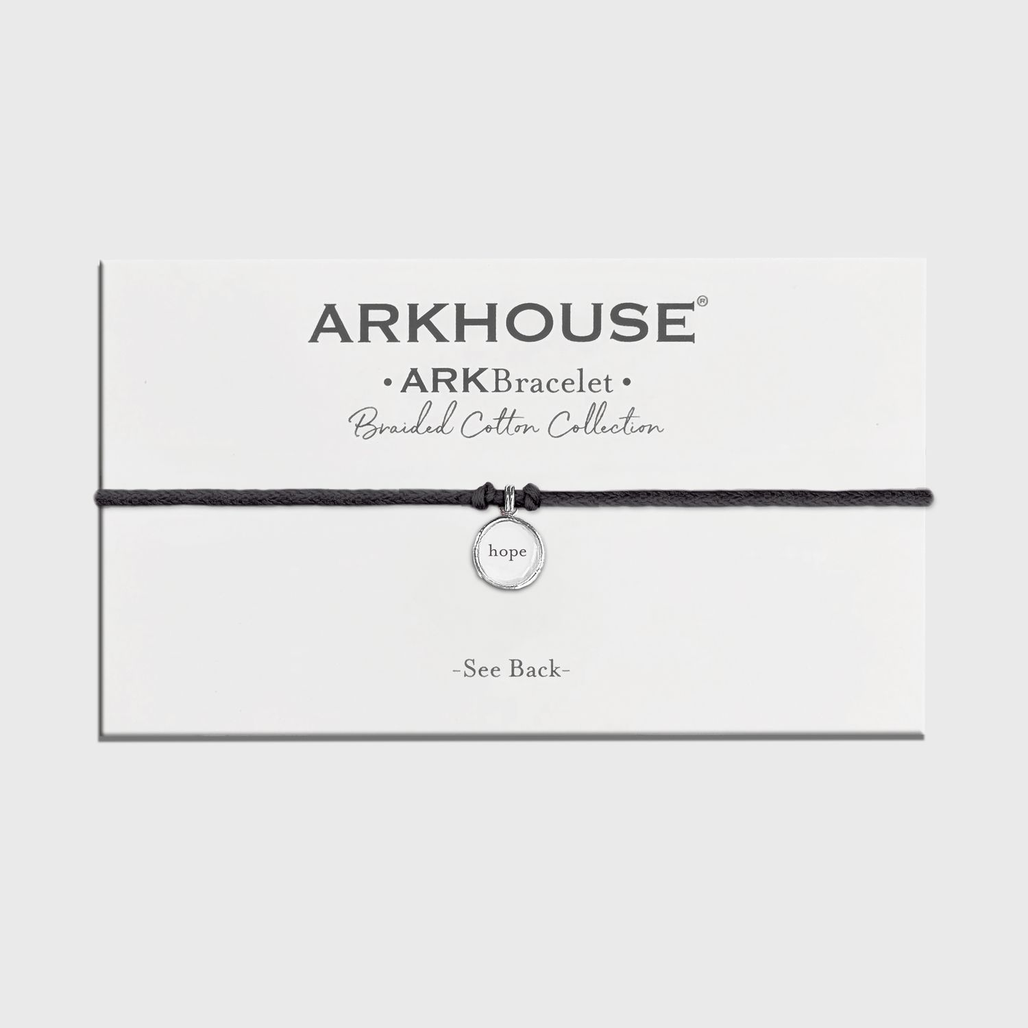 Ark Bracelet - Braided Cotton - Jet Black - Hope