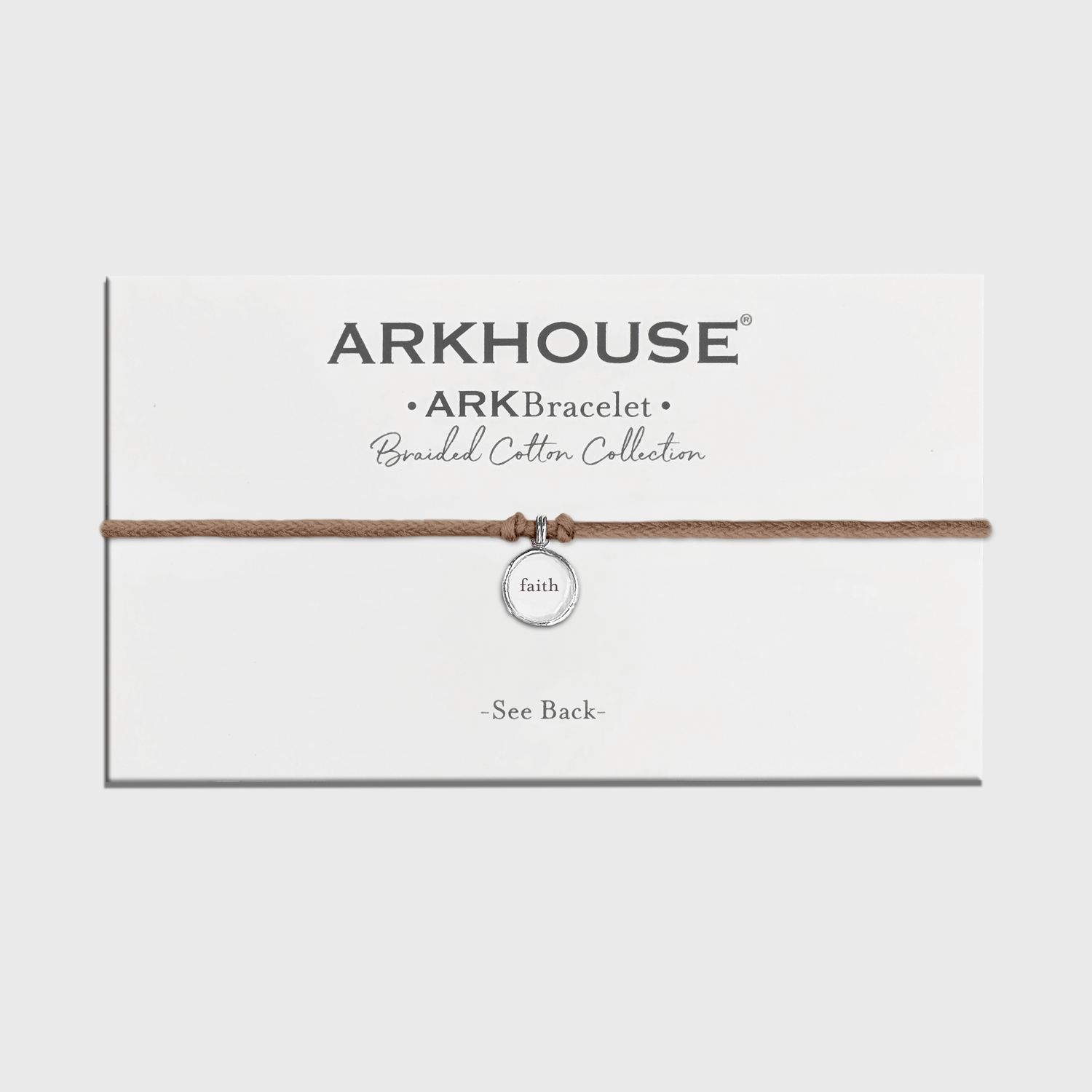 Ark Bracelet - Braided Cotton  - Almost Brown - Faith