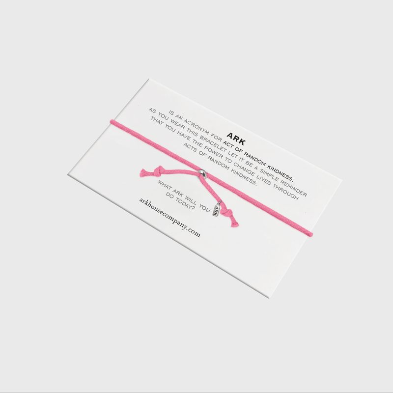 Ark Bracelet - Braided Cotton  - Bubble Gum - Be Strong
