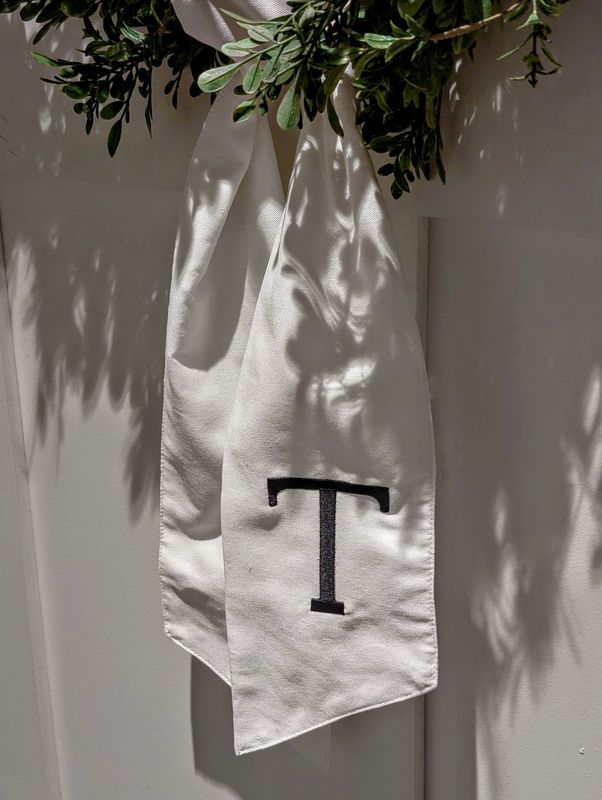 Monogram Wreath Sash