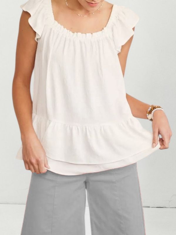 Peplum Top - Off White