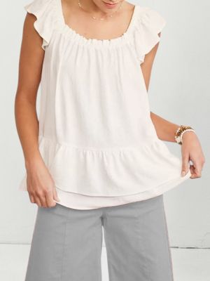 Peplum Top - Off White