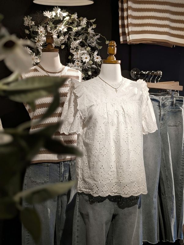 Ruffle Shoulder Blouse