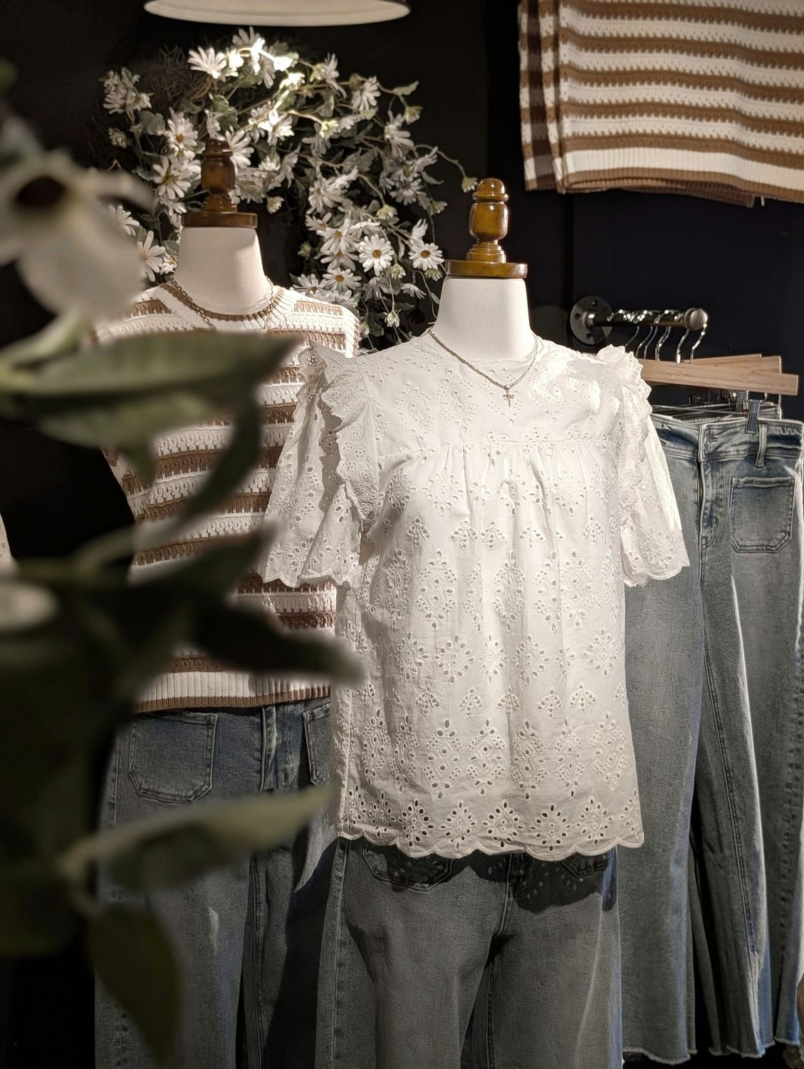 Ruffle Shoulder Blouse