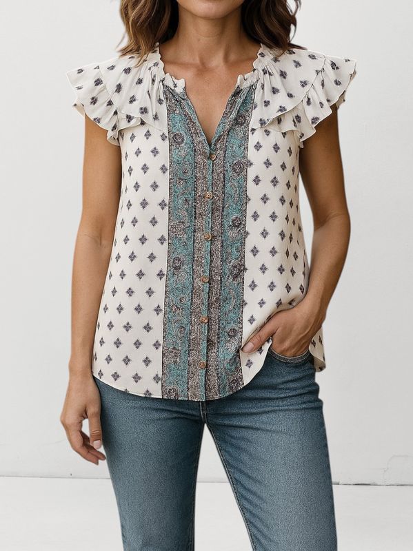 Boho Ruffle Summer Shirt