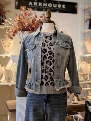 Ruffle Bottom Jean Jacket