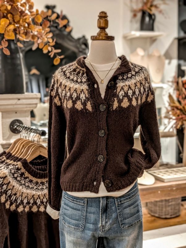 Fair Isle Brown Sweater
