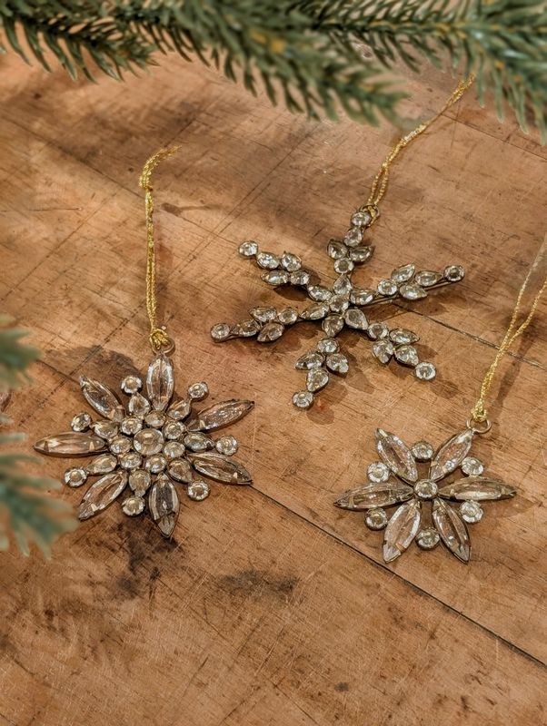 Glass Beaded Snowflake Ornament 3 styles
