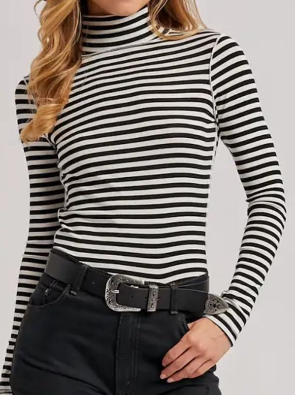 Turtleneck Knit Top Black or Brown 