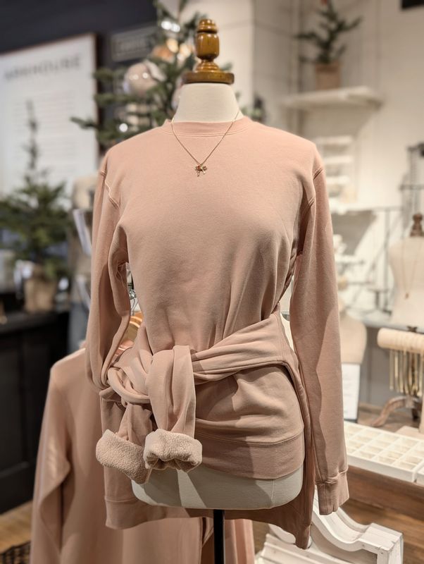 Garmet Dyed Pink Crewneck Sweatshirt