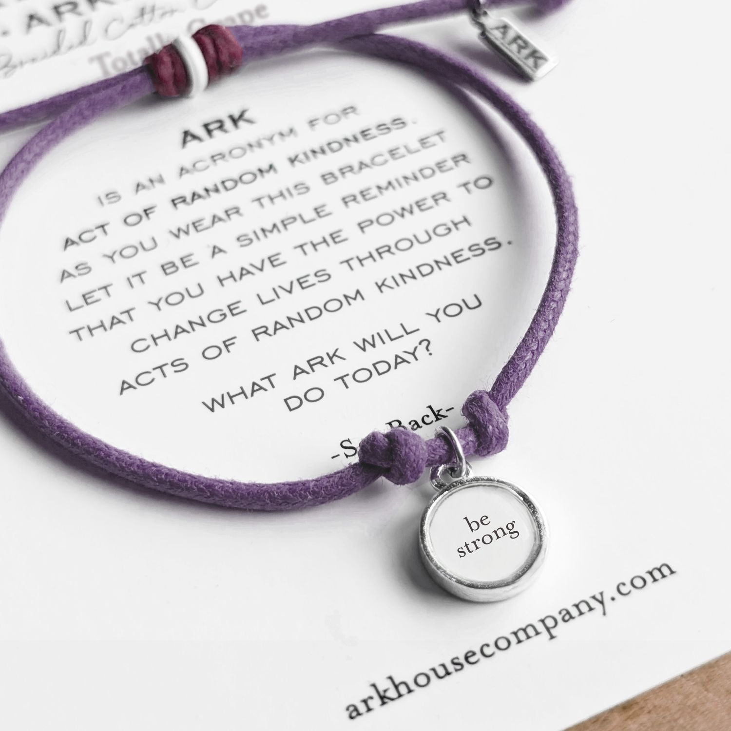 Ark Bracelet - Braided Cotton - Totally Grape - Be Strong