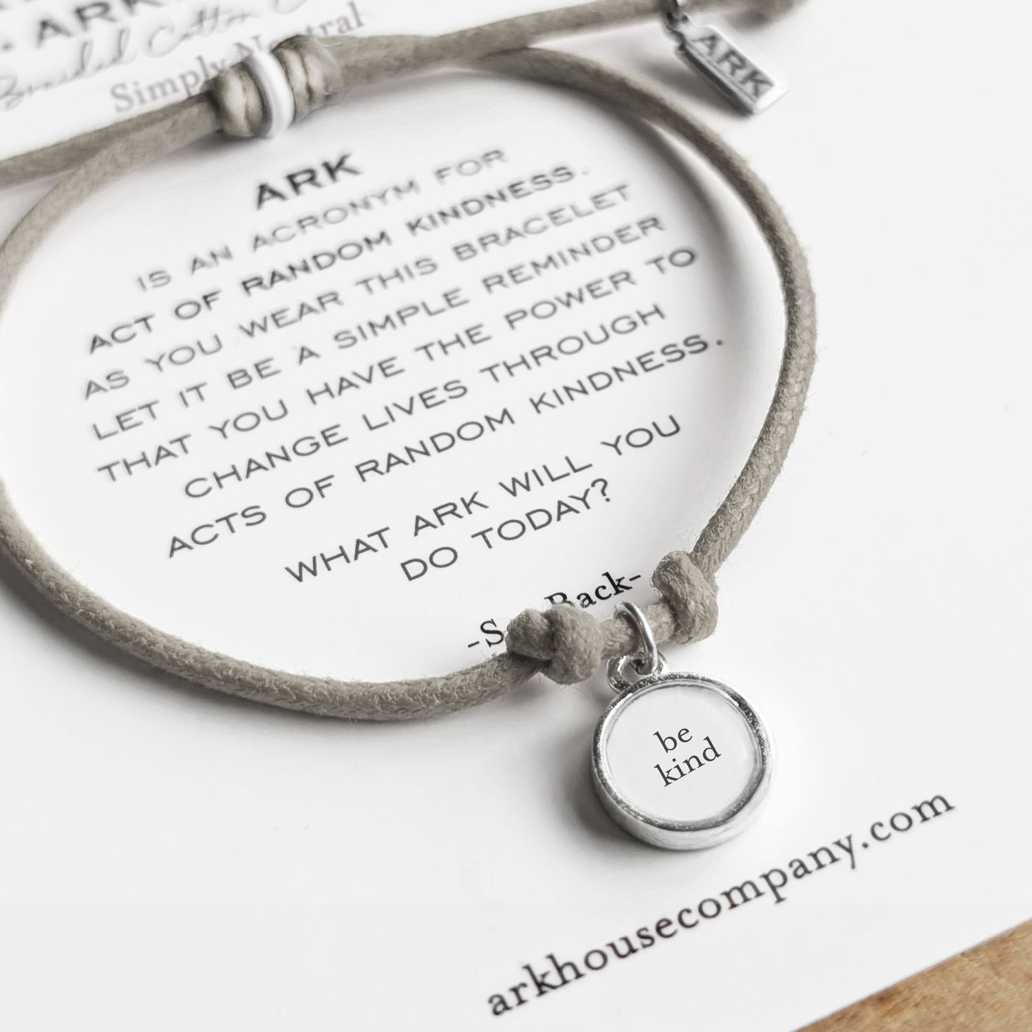 Ark Bracelet - Braided Cotton - Simply Neutral - Be Kind