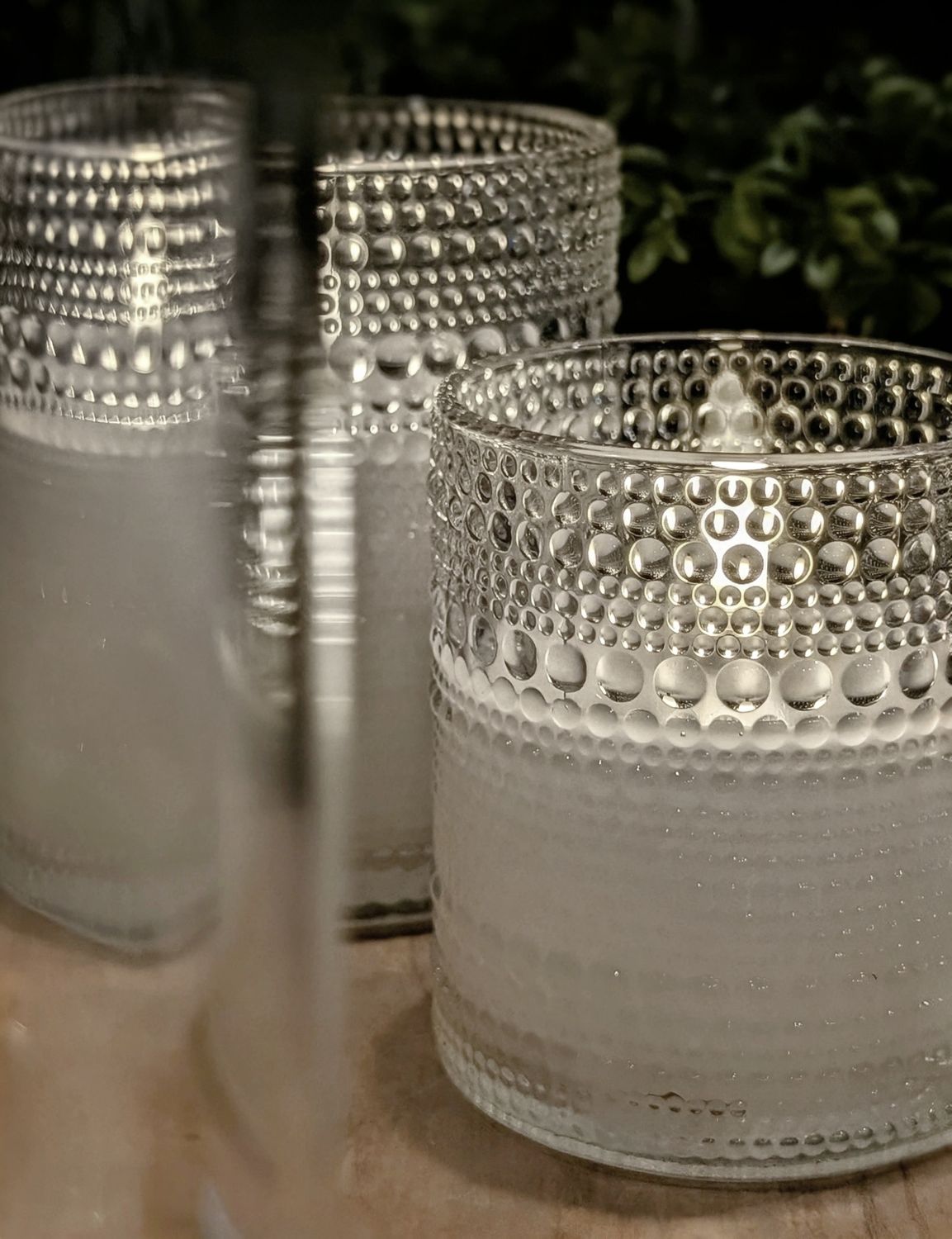 4" Dotted Glass Candle