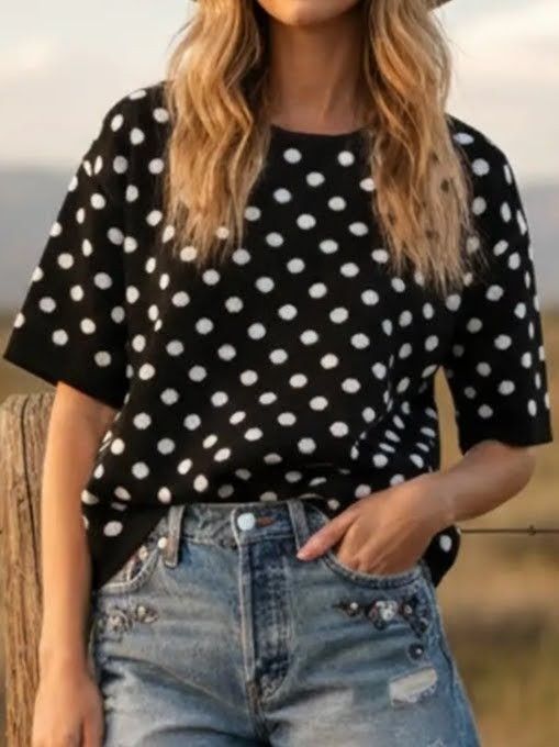 Oversized Polka Dot Sweater