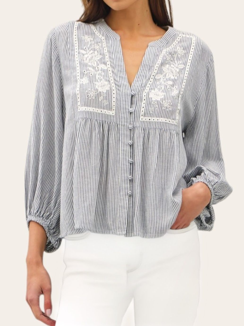 Embroidery Peasant Blouse