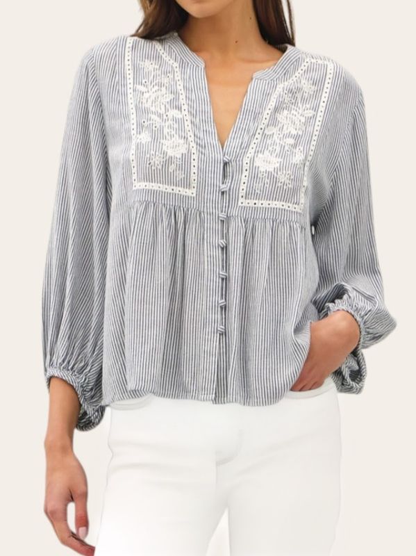 Embroidery Peasant Blouse
