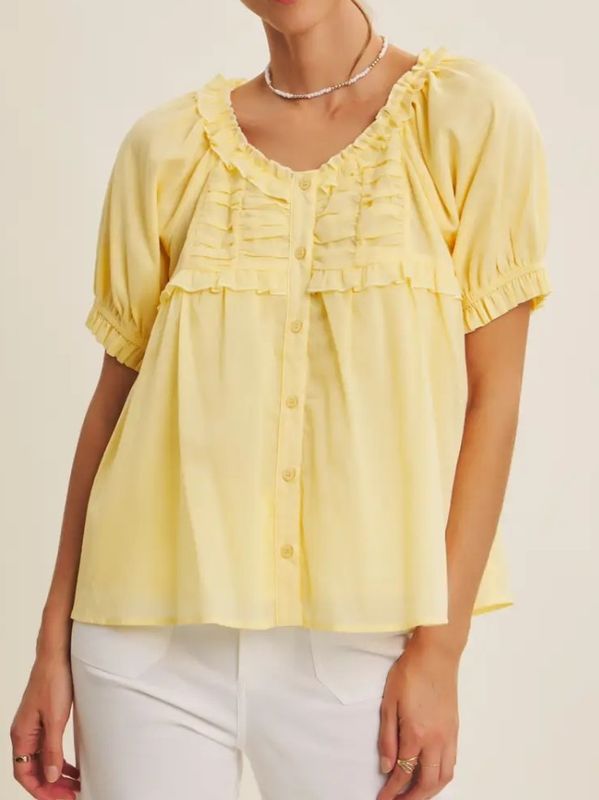 Delicate Ruffle Airy Cotton Blouse