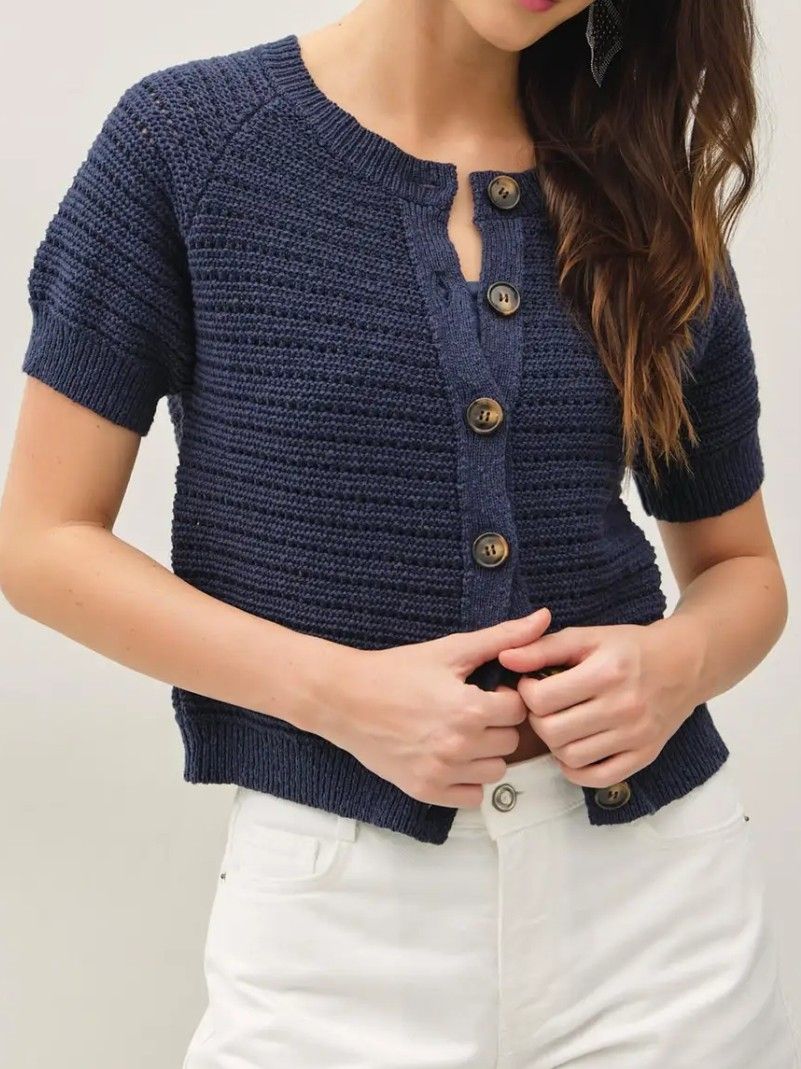 Short Sleeve Crochet Cardigan