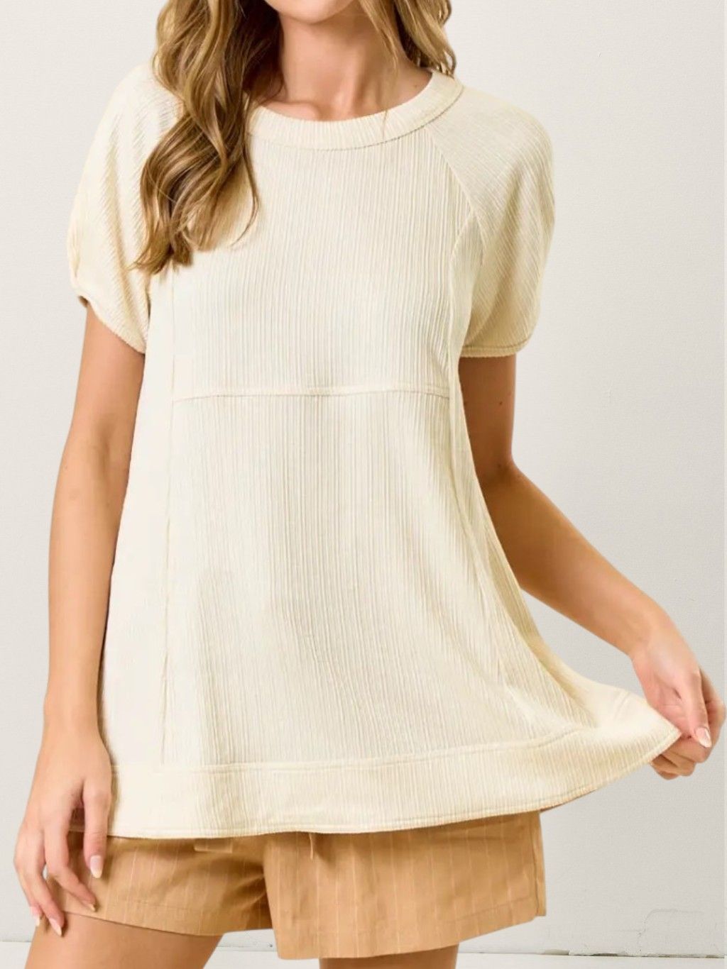 Round Neck Cream Top