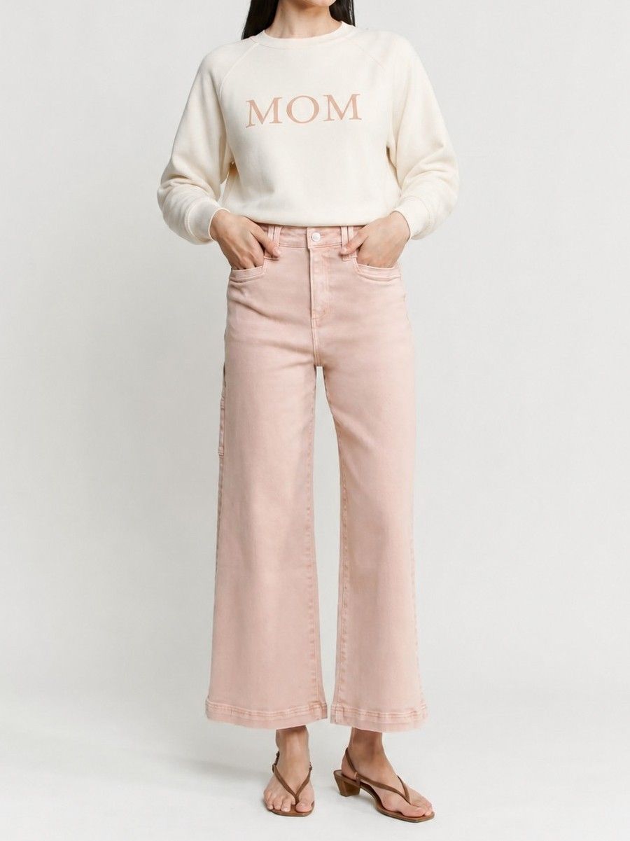 High Wide Cropped Utility - Vintage Pink