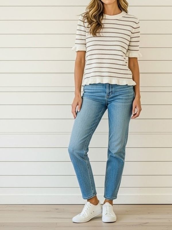 Striped Ruffle Sweater