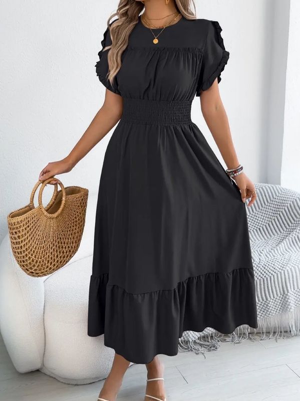 Shirred Waist Maxi Dress