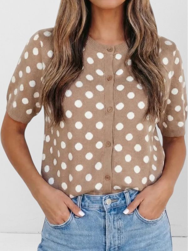 Polka Dot Button Down Cardigan