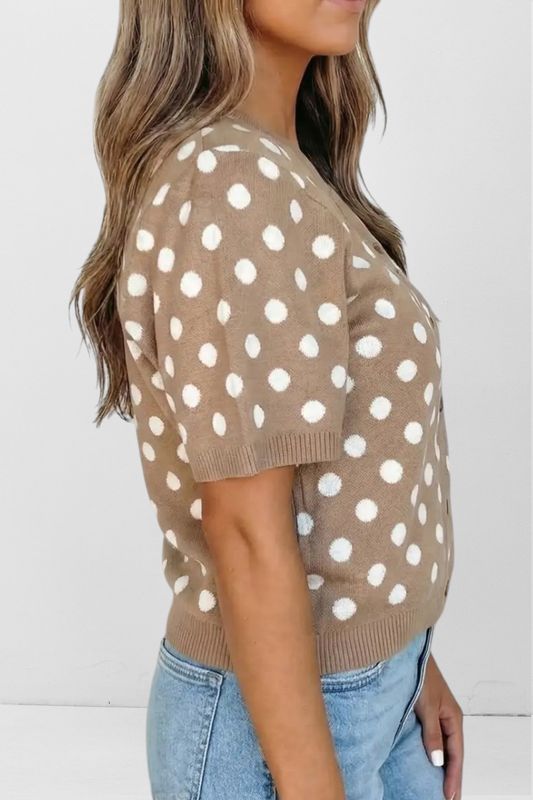 Polka Dot Button Down Cardigan
