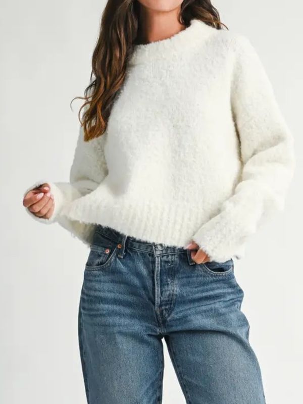 Boucle' Mock Neck Sweater Two Color Options
