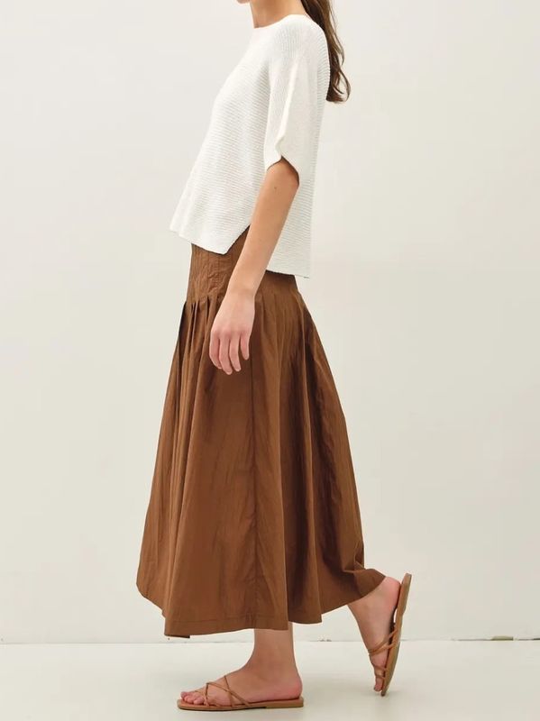 Crisp Pleated Midi Skirt
