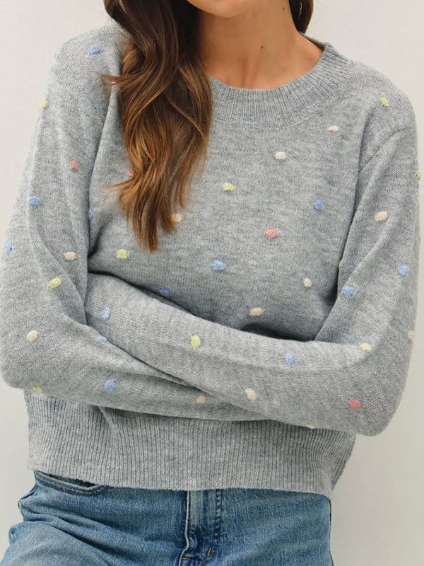 Multi Dotted Sweater - Grey