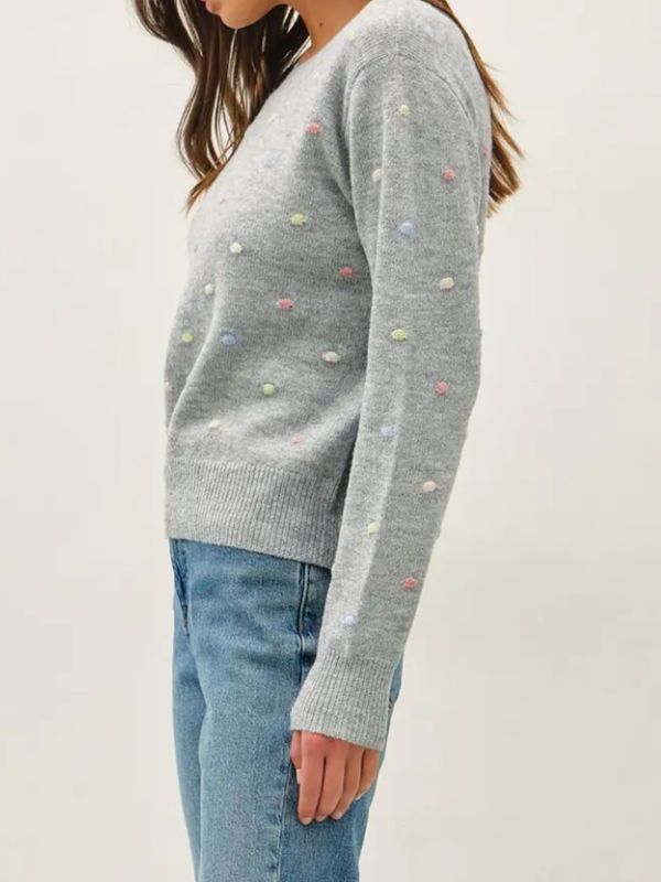 Multi Dotted Sweater - Grey