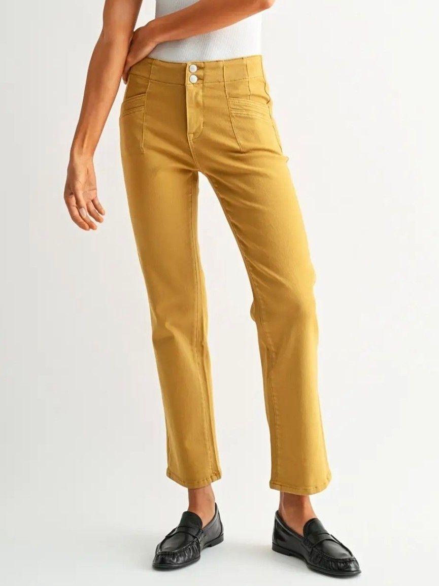 Mid Rise Straight - Mustard