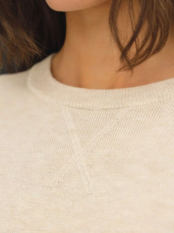 V-Notch Oatmeal Sweater