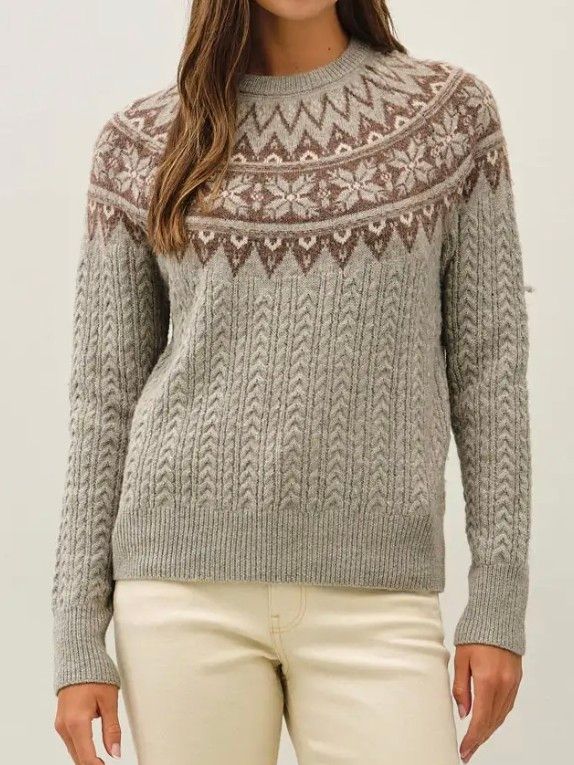 Nordic Crewneck Cable Sweater