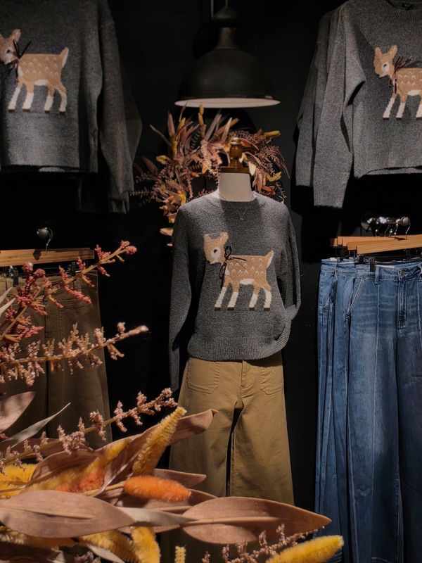 Ribbon Bow Fawn Sweater
