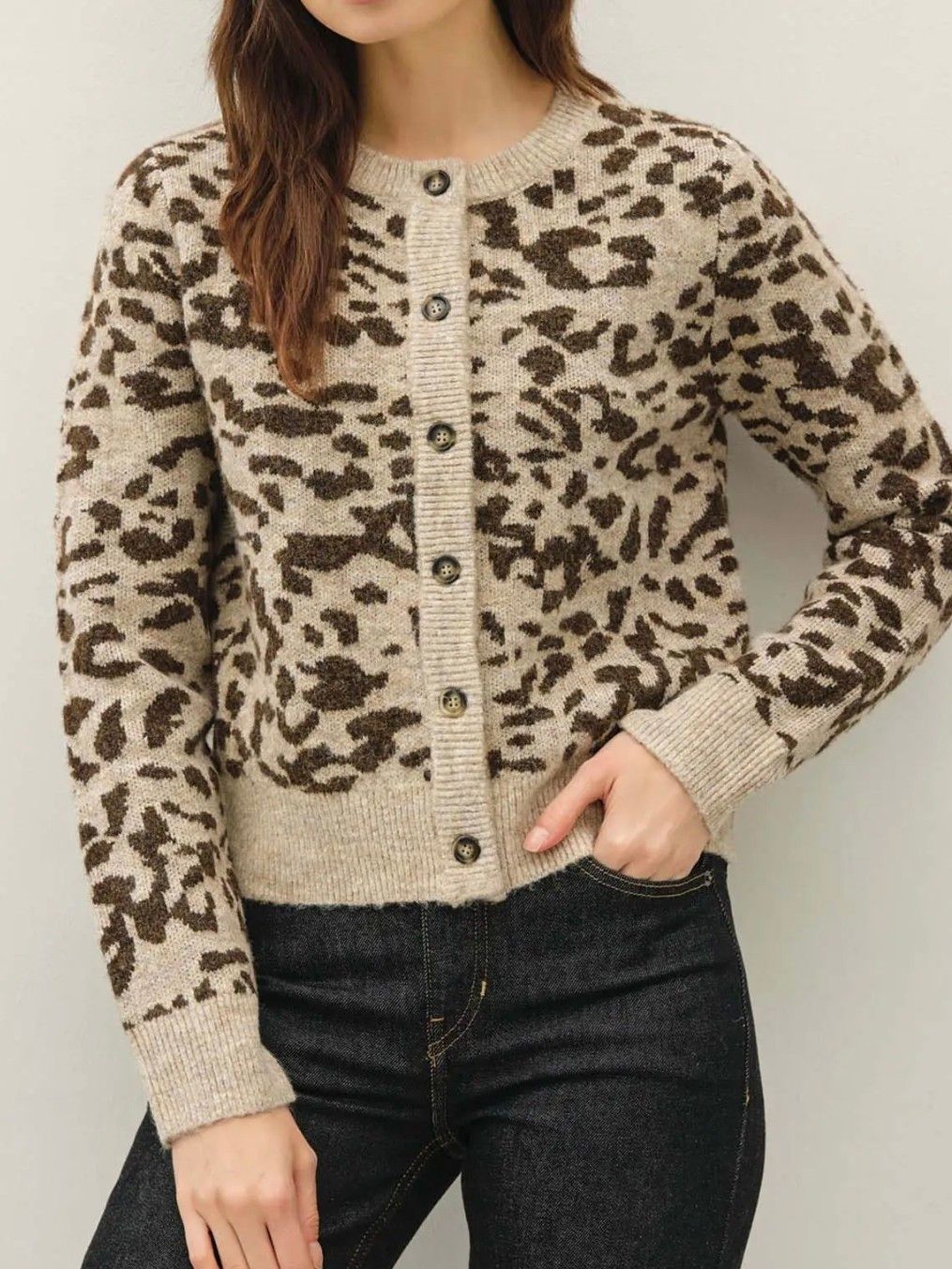 Leopard Knit Cardigan