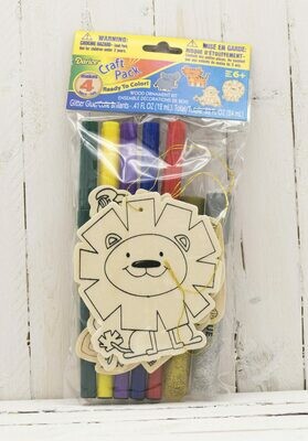 Craft Wood Cutout Ornament Kit Includes Markers & Glitter-Animal
