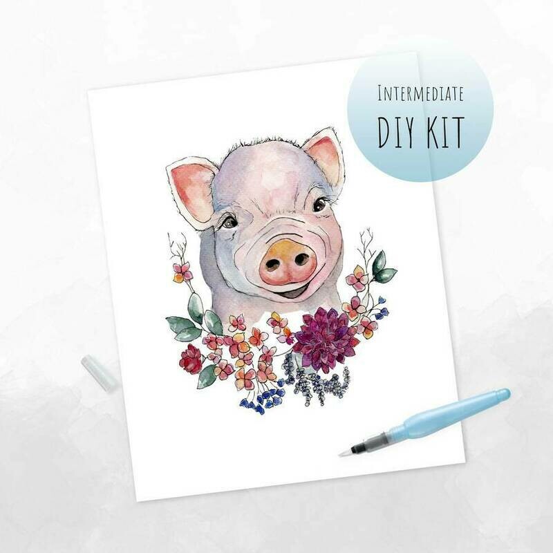 DIY Watercolor Kit- Boho Piglet