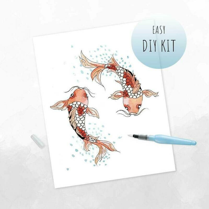DIY Watercolor Kit- Koi Fish