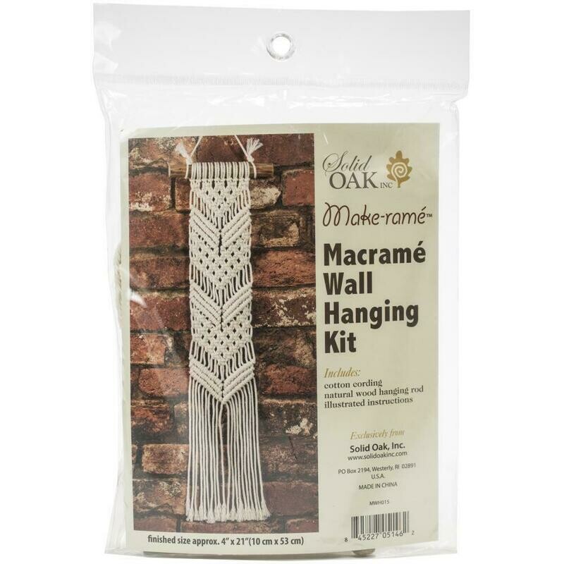 Solid Oak Macrame Wall Hanging Kit- Chevrons